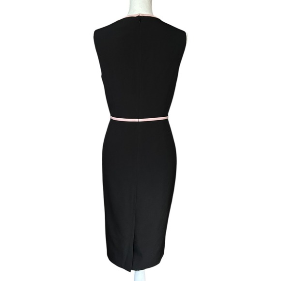 EVAN PICONE Sheath Dress Black w/ Pink Trim Size 12 Knee Length Sleeveless - Picture 3 of 11
